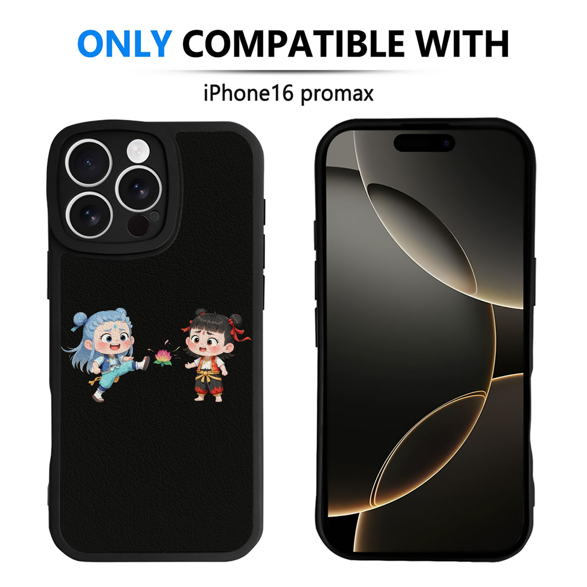 （画像用） Ne Zha 2 ナタ 魔童の大暴れ 【iPhone 16シリーズ対応】シリコンスマホケース（レザー調） 材質：シリコン